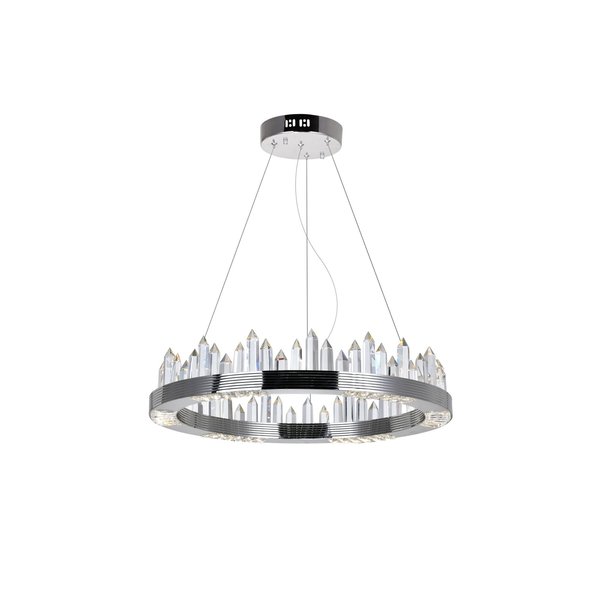 Cwi Lighting Led Chandelier With Polished Nickel Finish 1218P24-613